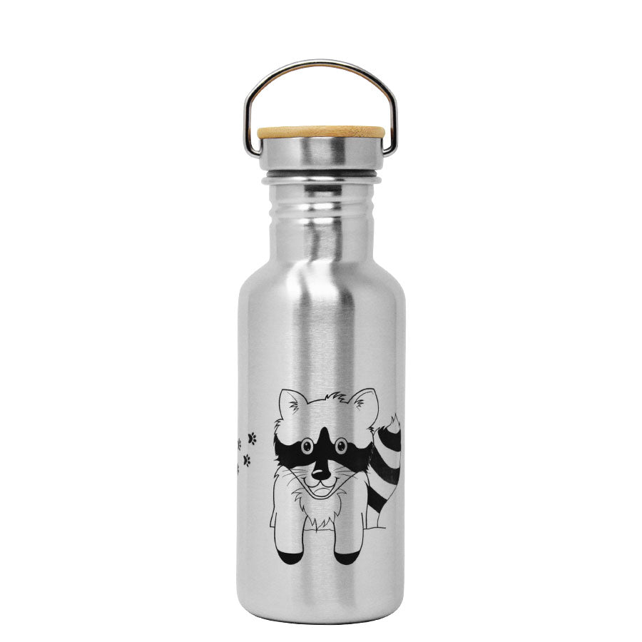 ecotanka-minitanka-racoon-edition-edelstahl-trinkflasche-0-6-l-mit-edelstahl-bam image 1